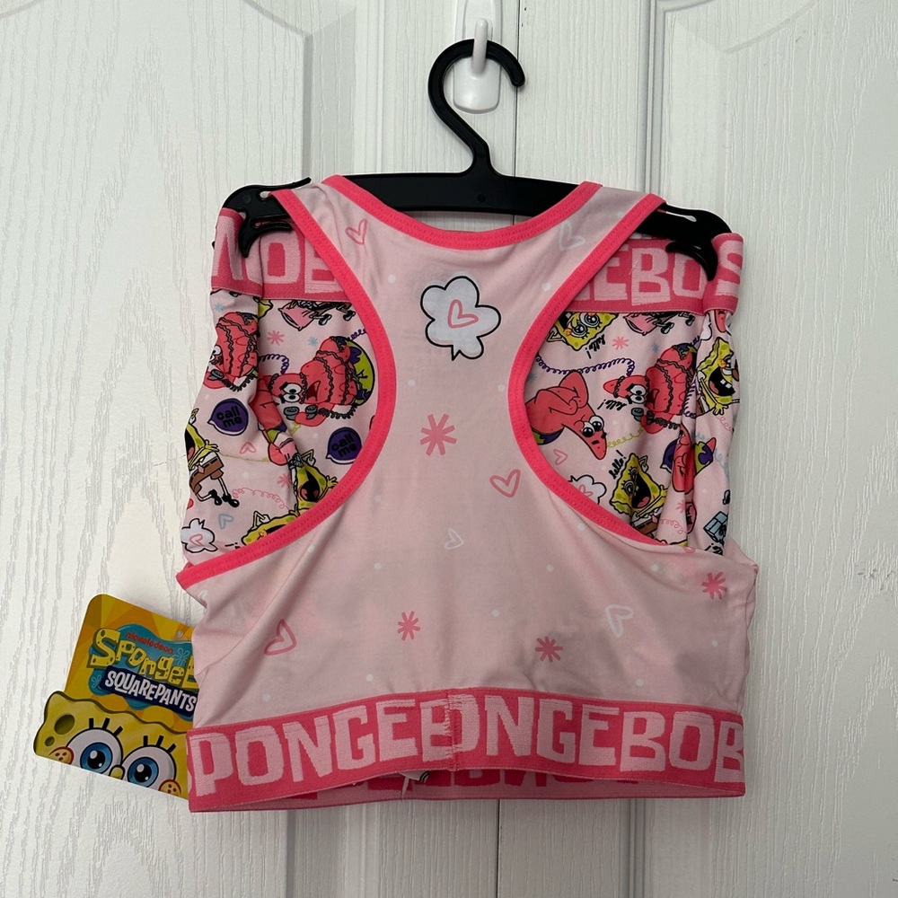NWT - SpongeBob SquarePants Pink Pajama Set - Picture 5 of 7